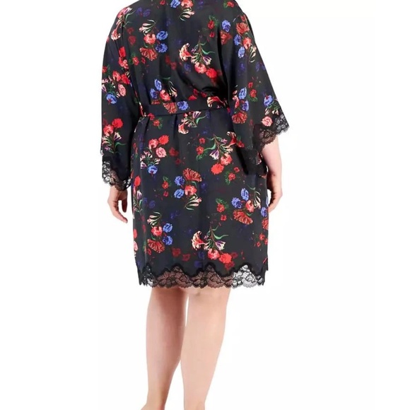 I.n.c. International Concepts Women's Floral Wrap Robe,  Midnight Garden - Picture 2 of 4